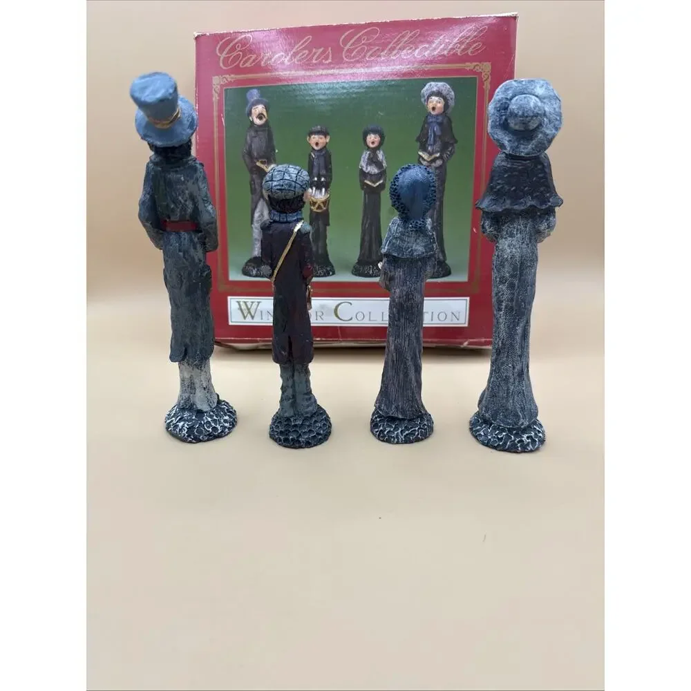 Set Of 4 Christmas Pencil Figurines Windsor Collection Family of Carolers Decor